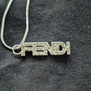 Sparkling Silver Logo Necklace #54